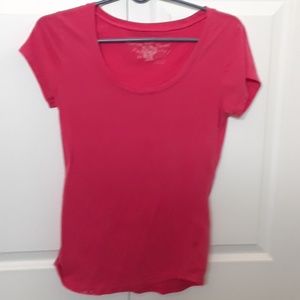 Pink soft scooped top